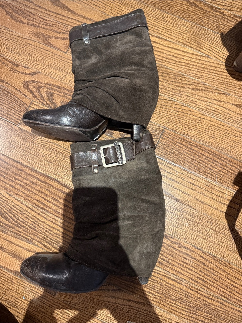 Miss Sixty Brown Suede & Leather Ankle Boots